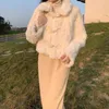 Women's Jackets Faux Fur Jacket Women Autumn Winter Horn Button Loose Coats Temperament Thick Warm Lamb Plush Coat Female Casual Outwear