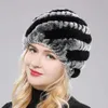Femmes hiver chaud réel Rex lapin fourrure chapeau casquette de neige chapeaux pour filles tricot Skullies bonnets naturel moelleux 230920