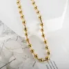 Collane con ciondolo Collana con perline rotonde in acciaio inossidabile JINHUI per un semplice uso quotidiano Regali di gioielli da donna resistenti alla ruggine impermeabili placcati in oro