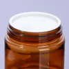 Quality Amber PET Plastic Jars Round Leak Proof Cosmetic Foods Containers Bottle with Black PP Lids & White Gasket 2oz 33oz 4oz Mipwb