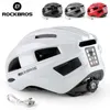 Cycling helmen rockbros fiets lichthelm mtb road usb -waarschuwing achterlicht fietsen helm EPS pc intergrallyMolded Safety Bike helm J230422