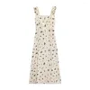 Casual Dresses Summer Women's Clothing Sexy Backless Strappy Pastoral Style Open Back Linen Embroidery Midi Strap Dress