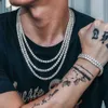 3 mm 4 mm 5 mm 6 mm sieraden Diamant choker ketting 18k goud vergulde ijsje uit hiphop veer gesp moissaniet tennisketen mannen