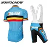 Özelleştirilebilir Retro Belçika Bisiklet Jersey Bib Şort Erkek Bisiklet Giyim Giyim Nowgonow Pro Racing Ropa Ciclismo Jel Pad Yolu 257s