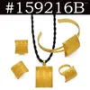 Necklace Earrings Set Anniyo Ethiopian Cross Pendant Black Rope Ring Bracelets Sets African Eritrean Religion Wedding Party #159216B