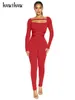 Kobiety Jumpsuits Rompers Hawthaw Women jesienne zima Bodycon Bodycon Mesh zobacz Brown poprzez kombinezon kombinezonu jesienne ubrania Hurtowe Pozycje 230422