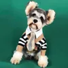 Veste à animaux à rayures Classic Imprimé Design Puppy Pull Pull Schnauzer Bulldog Teddy Dog Clothes Coat252O