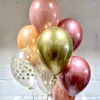 Partydekoration 10 Stück Hochzeit Metallic Chrom Konfetti Latexballon 10 Zoll Rosa Gold Silber Globos Geburtstagsdekorationen Babyparty Spielzeug