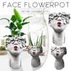 Small Kissing Women Flower Pots Painted Lips Red Head Figurines Garden Planter Cute Flowerpot Gift Home Decoration 2107122334