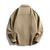 Camisas casuais masculinas Deliy japonês vintage lavagem algodão grosso camisa de carga casaco solto cardigan jaqueta