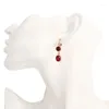 Dangle Oorbellen Garilina AStylish Rose Vergulde Hoop Granaat Drop Mode-sieraden Voor Vrouwen Meisjes Bruiloft