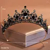 Pinces à cheveux couronne noire de la mariée, strass d'eau, doux anniversaire