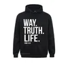 Erkek Hoodies Way Hakikat Yaşam İncil Kutsal Yazıları Ayet Hıristiyan Kazak Hoodie Mens anime Giysileri Satış Sweatshirts