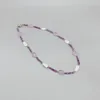 Hängsmycken folisaunique 4mm oval lila ametyst vit barock tandpärlor halsband för kvinnor födelsedagspresent avslappnad trendiga choker smycken