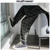 Pants Privathinker 2022 New Fashion Man Loose randiga byxor Koreanska män Plaid Casual överdimensionerad streetwear joggerstolc