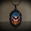 Pendentif Colliers Vintage Gothique Sorcière Femmes Homme Collier Goth Bat Crow Lune Métal Dark Wizard Foulard Halloween Cadeau Accessoires