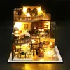 建築/DIYハウスクリエイティブハンドメイドDIY 3Dパズルピンクドールハウスアセンブリモデル子供のおもちゃの女の子のティーンエイジャー大人12gifts 231122