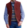 Gilets pour hommes Herringbone Hommes Gilet Brown Stand Col De Mariage Tweed Mâle Gentleman Business Gilet Pour Banquet Ensemble