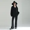 Bluzki damskie chiński styl guziki czarna koszula wiosna jesień kobiety streetwear hip hop gotycka luźna luźna swobodna bluzka z długim rękawem japońska bluzka