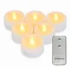 Confezione da 6 luci da tè a LED con telecomando Candele tealight tremolanti senza fiamma a batteria AAA con timer per matrimonio dicembre H0909272G