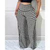 Damesbroek capris ninimour dames houndstooth print hoge taille broek herfst casual lange broek loungewear vrouwen kledingpak vrouw 230422