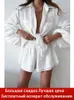 Women's Tracksuits Summer Women's Shorts Top Sets Sexy Solid Loose 2 Two Piece Set White Lantern Sleeve Blouse Shirts Shorts Suits Fit Outfits 230421