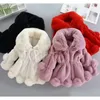 Jackets 1 7 Year Baby Girls Jacket Autumn Winter Warm Faux Fur Coat For Christmas Princess Outwear Fashion Plush Children Clothing 231122