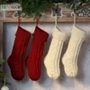 Kerstversiering Twist Braid Eenvoudige decoratie voor thuis Kerstmis Effen Navidad Snoepgeschenken Kerstman Kous Hangend open haardornament