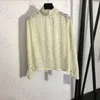 Kant ademend basisshirt dames designer merk shirt met lange mouwen sexy print mouwloze netblouse