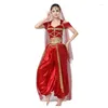 Stage Wear Exotische Dans Buikkostuums Set Voor Vrouwen 4 Stuks Noble Cosplay Prestaties Dancewear