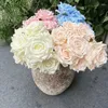 Fleurs décoratives 9 têtes diamant Rose tissu givré Bouquet artificiel mariage El décoration ameublement Guide routier