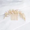 Crystal Rhinestone Pearl Hair Comb Clips Bridal Wedding Jewelry Hair Accessories for Women Bride Handmade Hairpins Tiara Decor