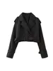 여성 트렌치 코트 Willshela 여성 패션 벨트 자른 재킷 빈티지 노치 목 긴 소매 여성 세련된 레이디 코트 의상 230421