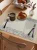 Esteiras de mesa floral simples estilo étnico placemat para jantar utensílios de mesa 4/6 pçs prato de cozinha almofada bancada decoração para casa