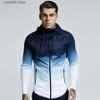 Abbigliamento da palestra Uomo Giacca da corsa con cappuccio Palestra Allenamento Fitness Abbigliamento sportivo Maglia da trekking Cappotto antivento Giacche da jogging all'aperto Tuta da uomo T230422