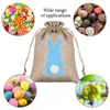 Emballage cadeau 24 pièces sacs de faveur de fête de Pâques sacs de bonbons en toile de jute pour 6 X 4 pouces