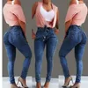 Jeans feminino casual hip-lifting slim-fit estiramento franjas cinto lápis calças de cintura alta calças jeans para mulher