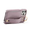 Elegant design pu Togo Fashion Wallet Leather Phone Case with Card Holder for i Phone 14 13 12 11 Hand Strap Phone Cover with Card Slot