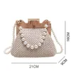 Sacs de soirée Mode Weave Sac à bandoulière en paille pour femmes Été en bois Top Poignée Clip Sac de luxe Designer Sacs à main Tendance Femme Sac à main 231122