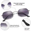 Óculos de sol Polygon Metal Frame para mulheres homens design proteção UV tons moda acessório gafas de sol