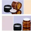 Amber PET Plastic Cosmetic Jars Face Hand Lotion Cream Bottles with Black Screw Cap 60ml 100ml 120ml Mcxqk