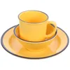 Dinnerware Sets Dish Cup Set Kitchen Bowl Plate Decorate Home Drinking Tea Melamine Retro Mug Decorative