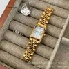 Luxe horloge Nieuw Midden-Romeins klein gouden horloge Stalen band Vierkant kwarts Dameseditie