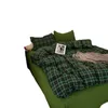 Bedding sets Vintage Green Plain Pattern Single Bed Duvet Cover Set Skin Friendly Fabric Comfortable Korean Style Cotton Sheet 231121