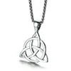 Pendant Necklaces Retro Metal Celtic Knot Necklace Triquetra Symbol Lucky Amulet Gift Unisex Jewelry AccessriesPendant