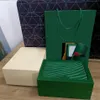 Groene kisten kwaliteit man kijk houten luxe doos papieren zakken certificaat originele dozen voor houten vrouw horloges cadeaubon accessoires 245f