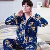 メンズスリープウェア温かいかわいいフリースパジャマ濃厚なパジャマセット冬の男性睡眠ベルベットフランネルパジャマホームウェア231122