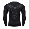 Męskie koszulki męskie T-shirt Men Running Sport T Shirt Men Compression Fitness Tops TEE Szybki suchy trening siłownia sportowy koszulki Jersey J231121