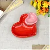 Ashtrays Red Heart Creative Porcelain Ashtray Fashion Trend Household Merchandises Desk Cleaning Items 20220531 D3 Drop Delivery Hom Dhkvj