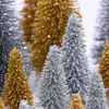 Julekorationer 5st/Lot Mini Snow Artificial Tree Sisal Silk Cedar Trees For Year Decoration Xmas Party Ornaments